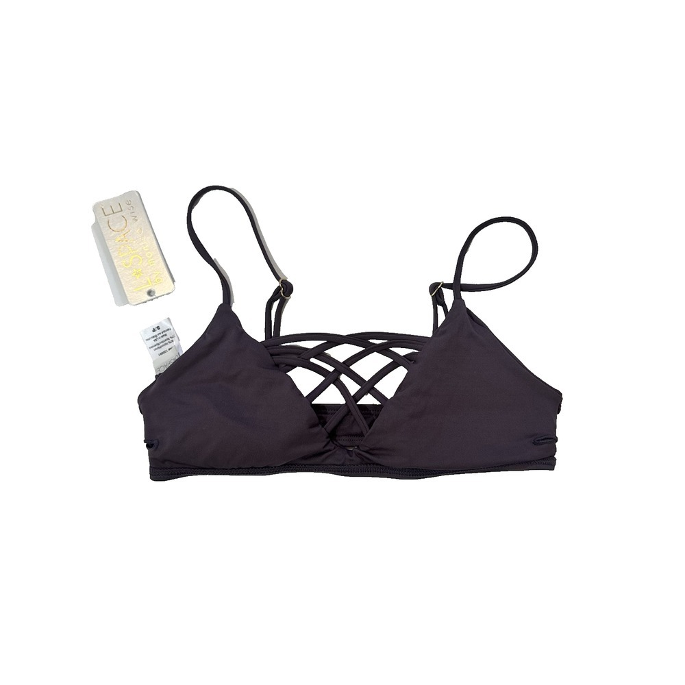 NEW! $114 S * SPACE Jamie BIKINI TOP Peb Brown SZ M Vacation Coastal Spring